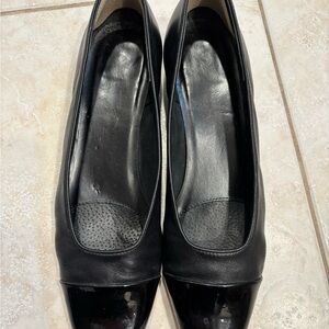 Black Nappa Leather Flats